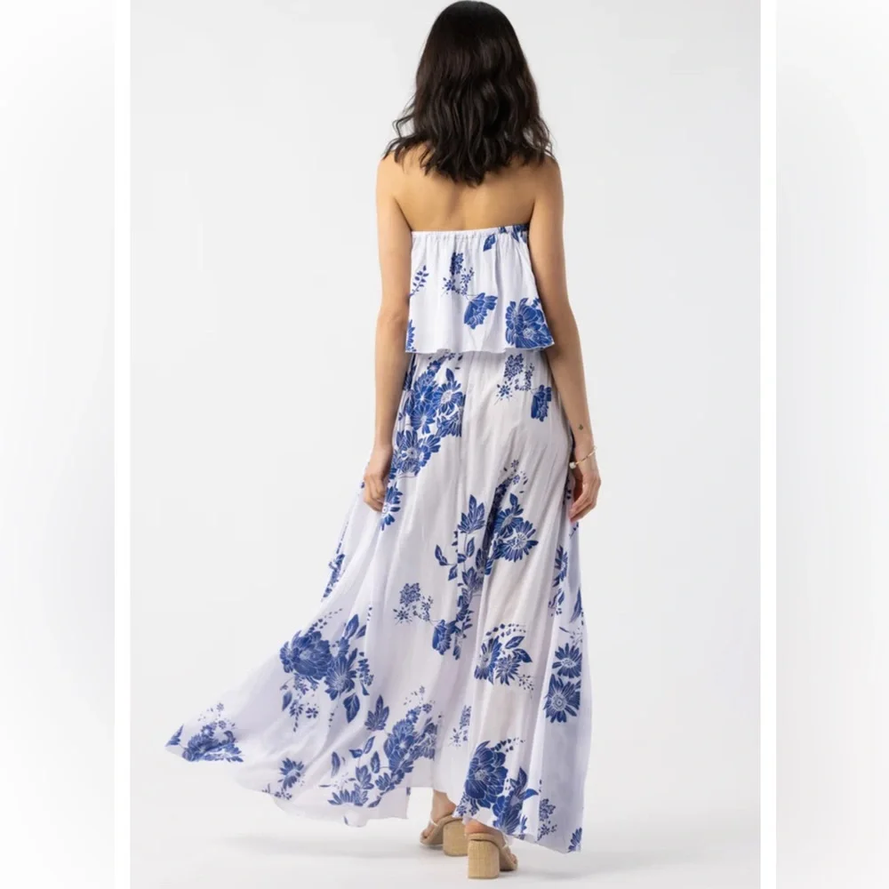 Tiare Hawaii Maldives Maxi blue floral dress Size 0 - Image 5