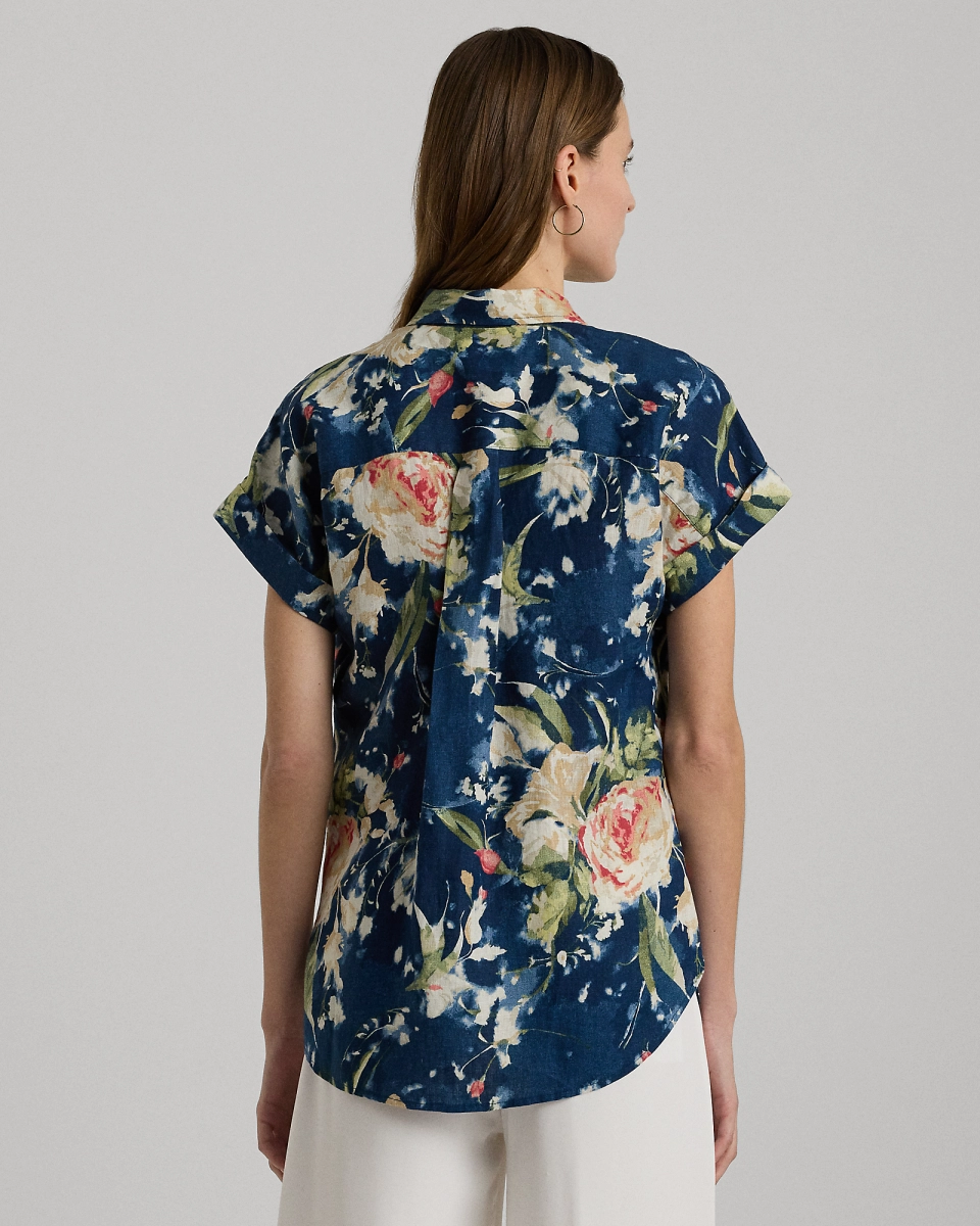 Ralph Lauren Relaxed Fit Floral Short-Sleeve Shirt Size Medium - Image 3