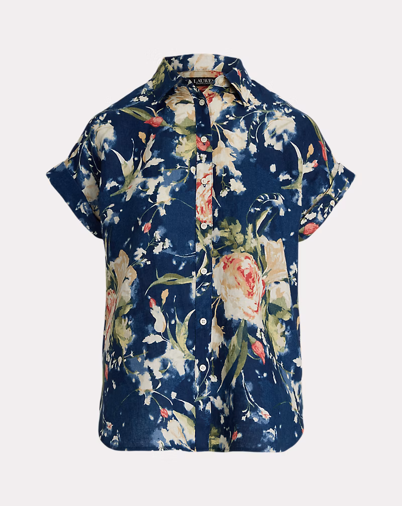 Ralph Lauren Relaxed Fit Floral Short-Sleeve Shirt Size Medium - Image 4