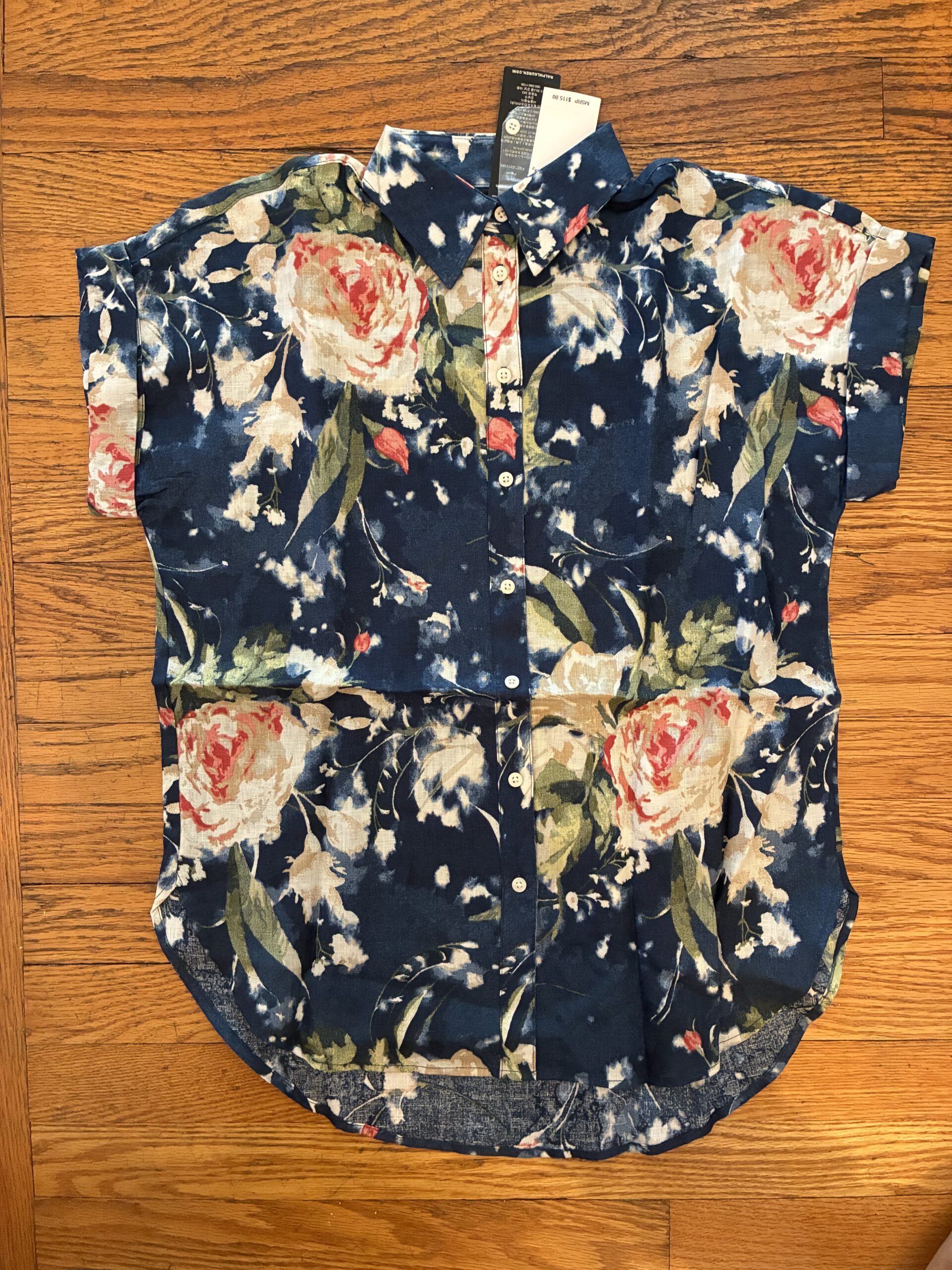 Ralph Lauren Relaxed Fit Floral Short-Sleeve Shirt Size Medium - Image 2